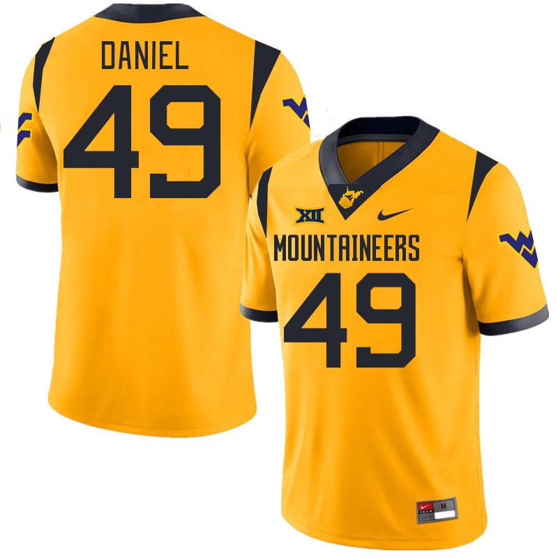 #49 Zyir Daniel West Virginia Mountaineers College 2024 New Uniforms Football Jerseys Stitched Sale-Gold